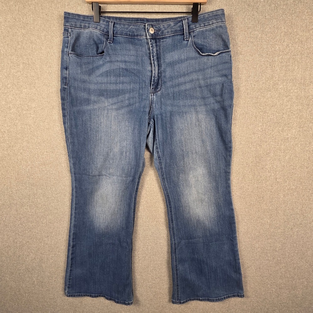Old Navy Wow Flare‎ Jeans Womens 16 Petite High Rise Medium Wash Blue Denim